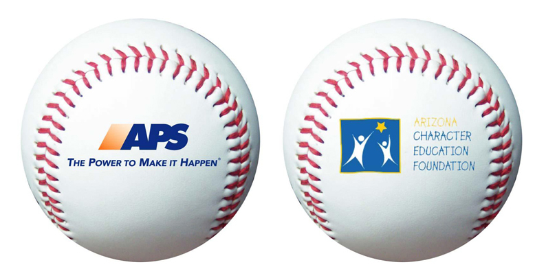 Customized baseballs with your printed logo. Send us your logo for a FREE virtual sample.