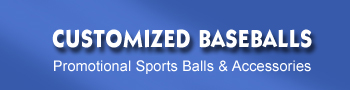 Customized baseballs for sale. Buy customized baseballs with your logo printed onto the face of each customized baseball.