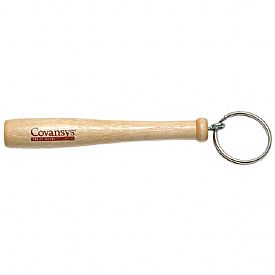 B998. 4" promotional wooden baseball bat key chain with custom printed logo.