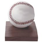 Blank baseball on the wooden base.
