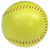 The back of the yellow colored promotional softball.