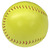 The front of the optic yellow colored softball.