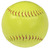 The seams of the optic yellow colored promotional softball.