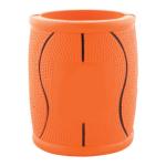 Basketball can koozie with custom logo imprint.