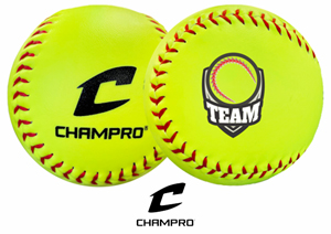 ChamPro official size softball for play. Playable ChamPro optic yellow colored softball for sale.